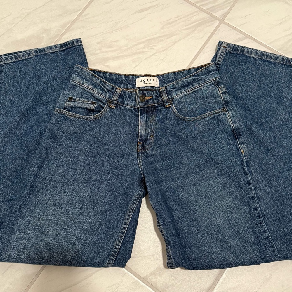 Motel Rocks Classic Blue Flare Jeans